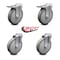 Service Caster 6 Inch Gray Polyurethane Swivel Bolt Hole Caster Set with 2 Total Lock Brake SCC-BHTTL20S614-PPUB-2-S-2 - alternate 1